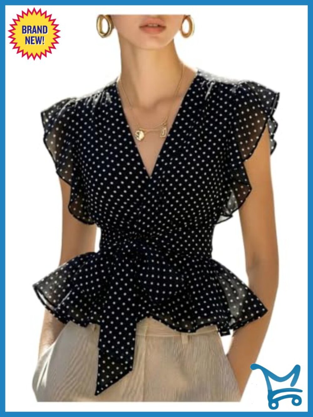 Sheer Mesh Polka Dots Wrap Tie Waist Tank Top Sleeveless Summer Blouse